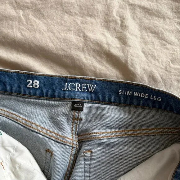J.Crew Slim Wide-Leg Jean in Lakeshore Wash Size 28 - Picture 3 of 6